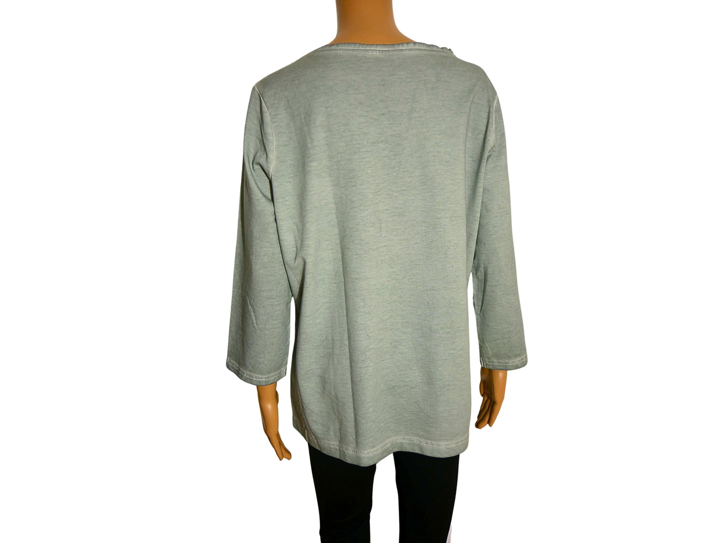 Pullover col rond en maille fine avec motif en près du col pour femme