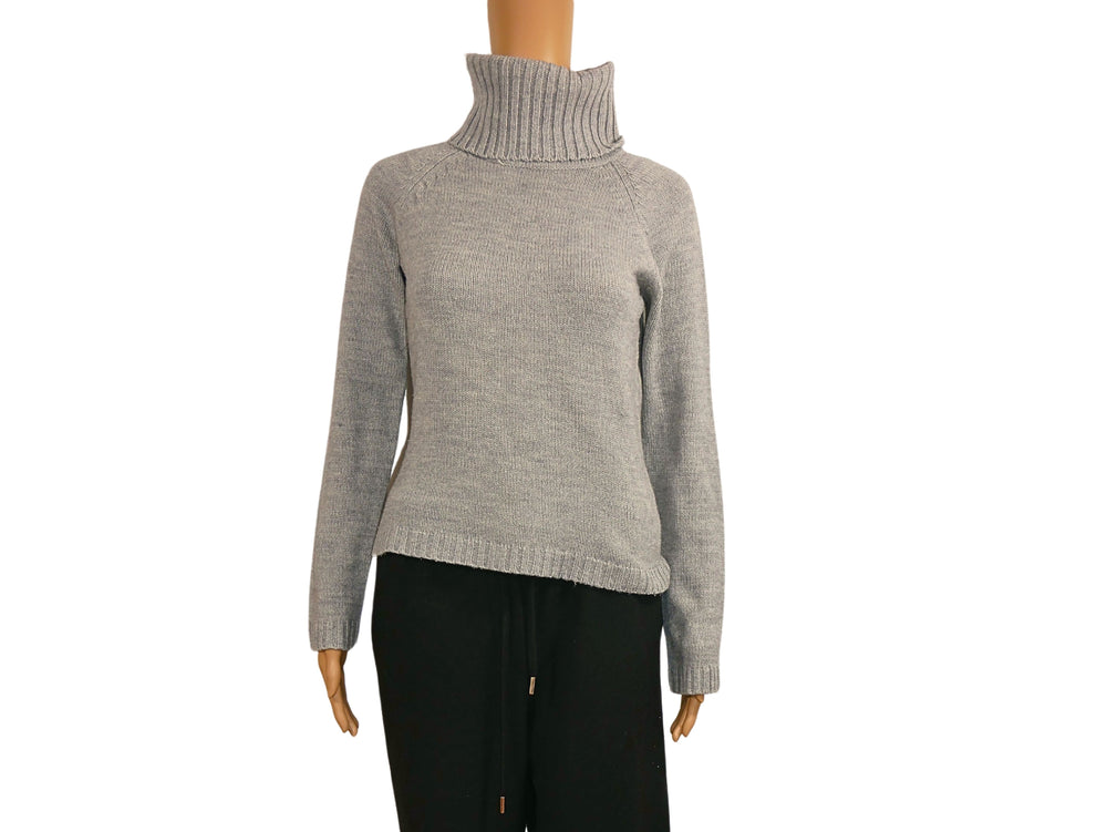 Pull en maille col roulé gris Zara