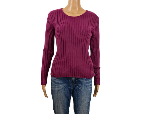 Pull en maille rouge bordeaux