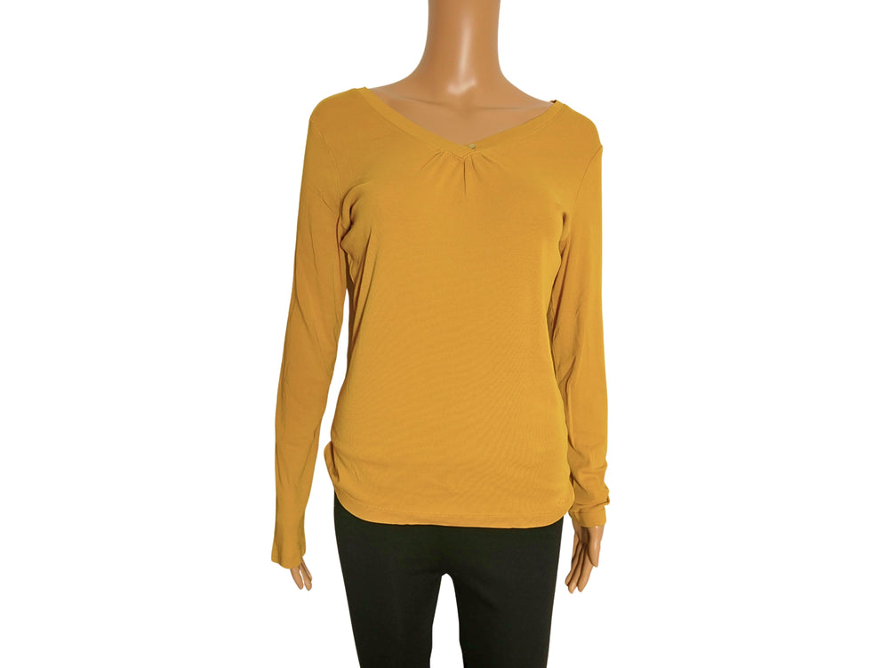 S. Oliver Yellow V-Neck Long Sleeve Sweater