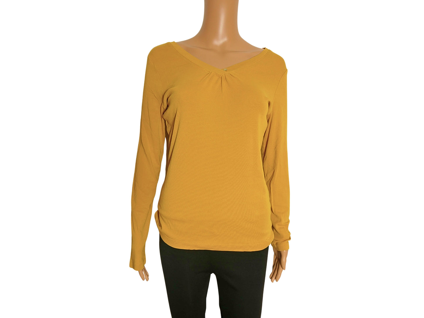 S. Oliver Yellow V-Neck Long Sleeve Sweater