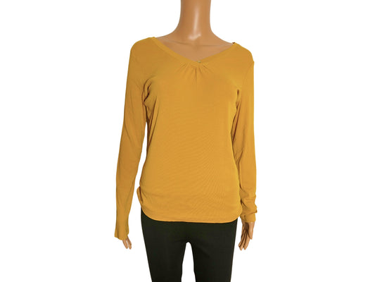 S. Oliver Yellow V-Neck Long Sleeve Sweater