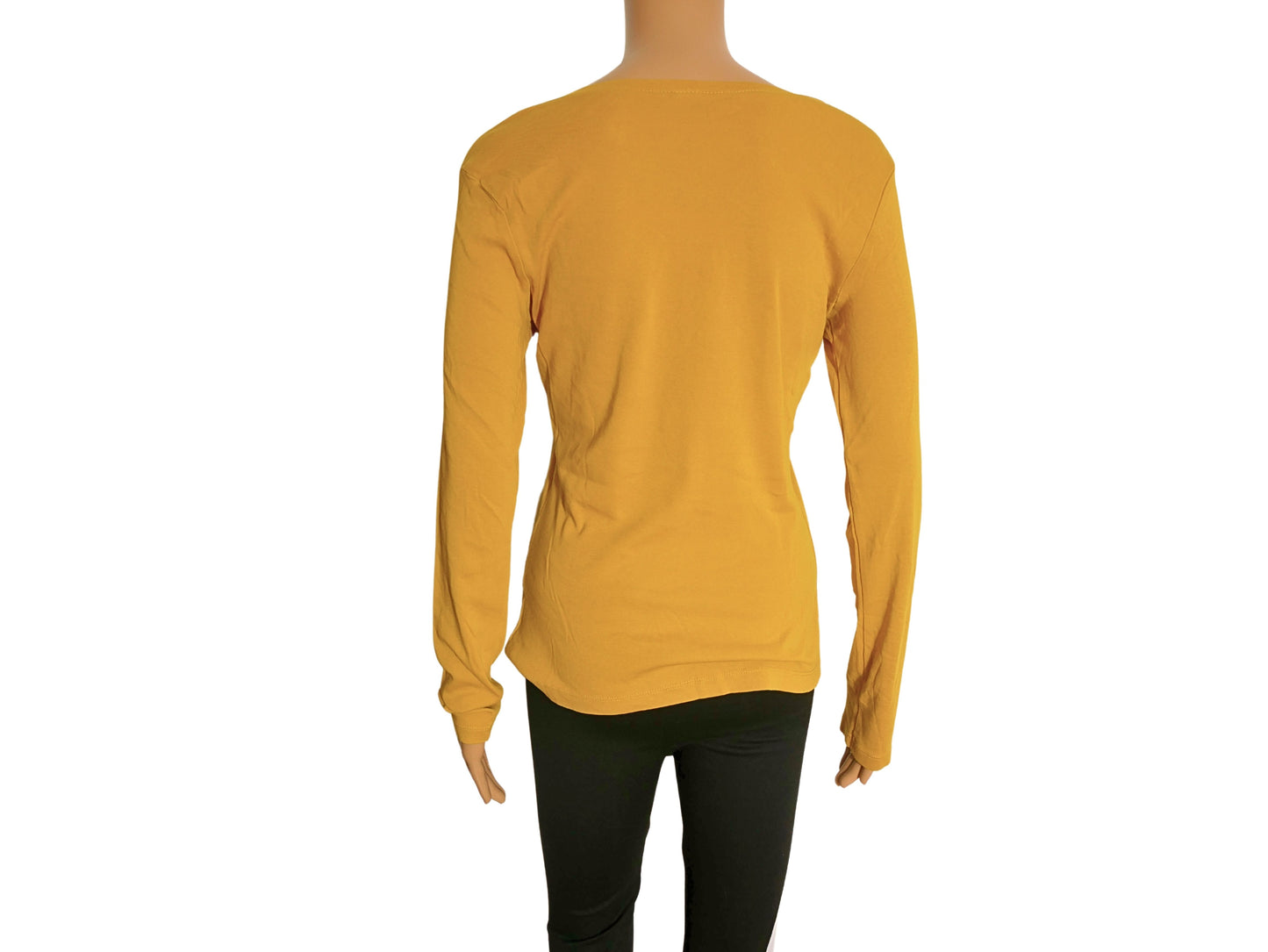 Pull jaune col en v et manches longues S. Oliver