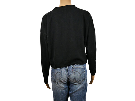 Sweat noir avec cordon à la taille