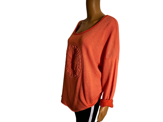 Pull oversize orange pour femme