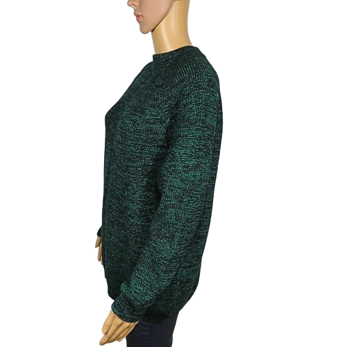 Pull vert foncé col rond