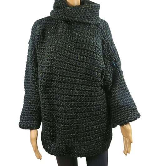 Vintage-Pullover mit goldenen Fäden verziert