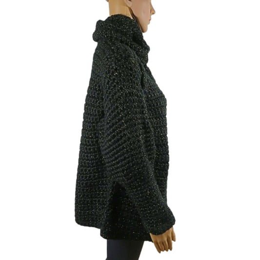 Vintage-Pullover mit goldenen Fäden verziert