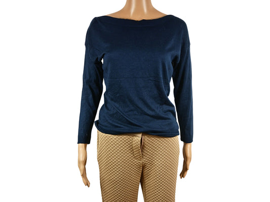 Pullover bleu marine de seconde main pour femme