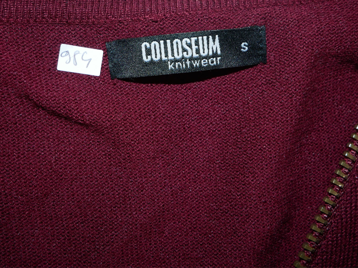 Burgunderroter Colloseum-Langarmpullover mit Reißverschluss vorne