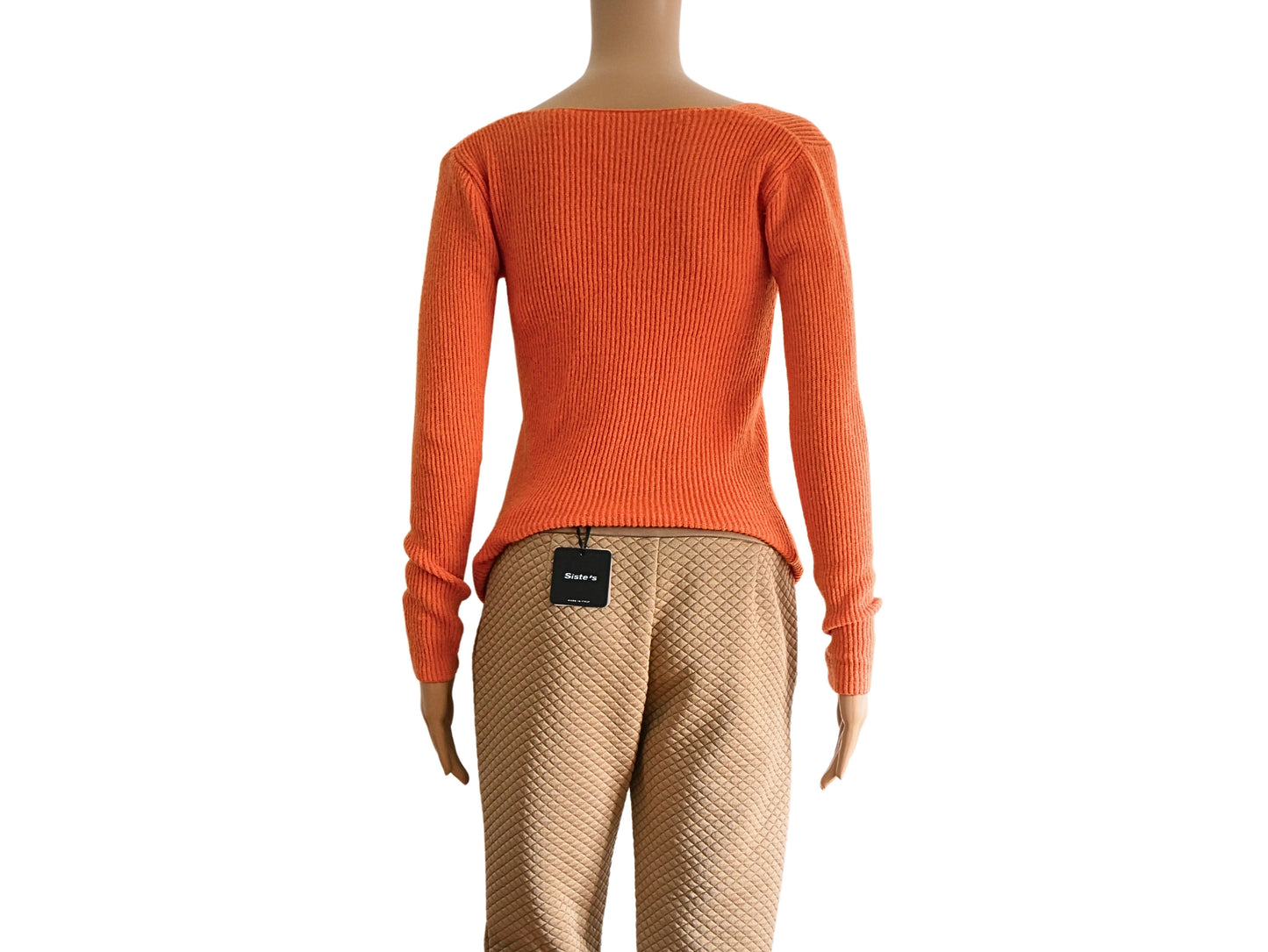 Second-hand orange round neck sweater for women