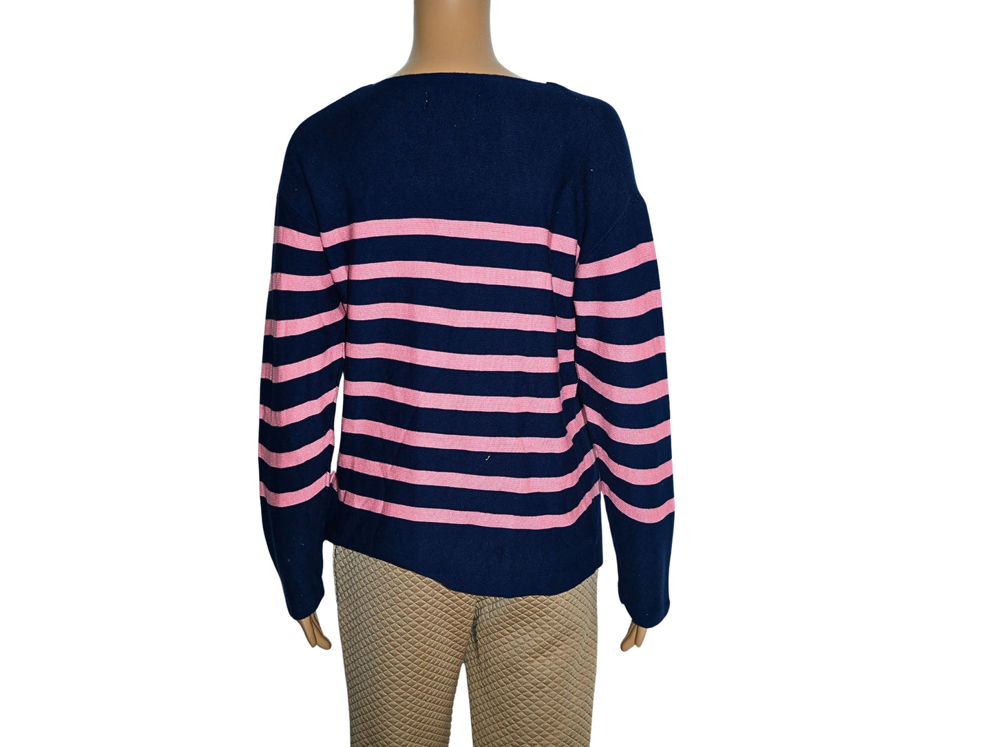 Primark Women's Black and Blue Striped Jumper