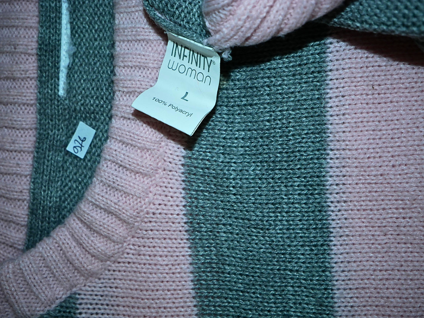 Pullover large à rayures rose grise pour femme