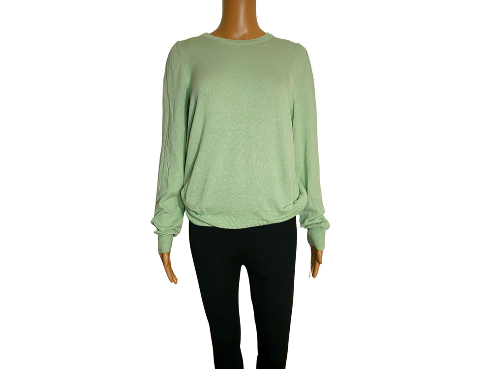 Pullover tout doux vert à manches longues pour femme