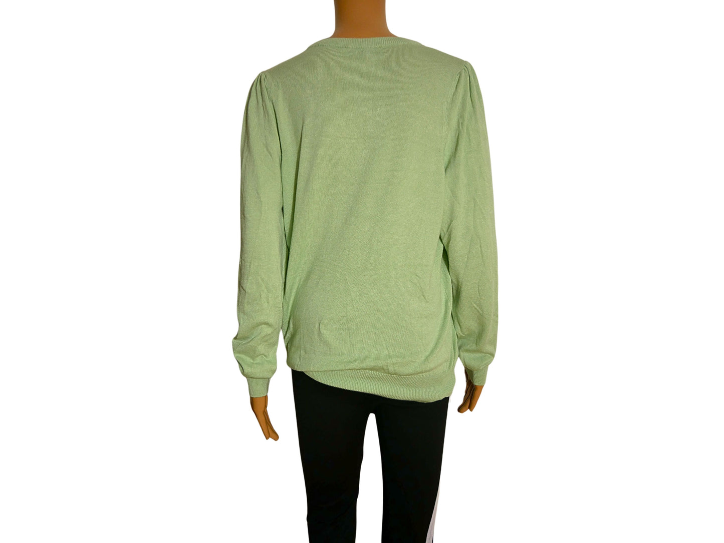 Pullover tout doux vert à manches longues pour femme