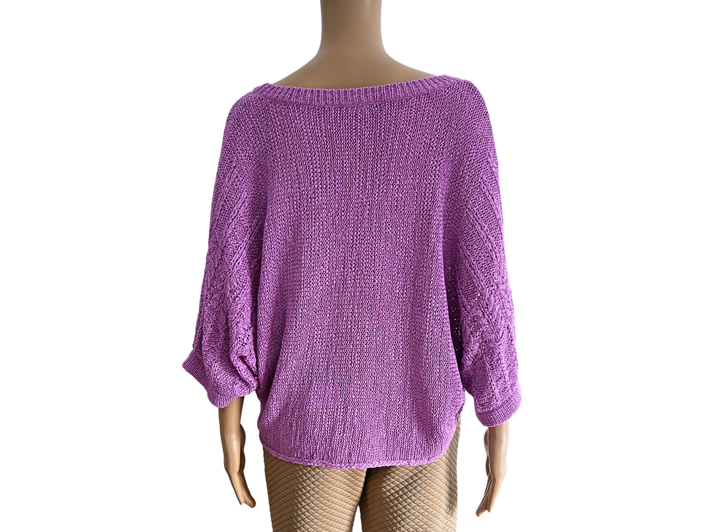 Purple round-neck knitted sweater Gina