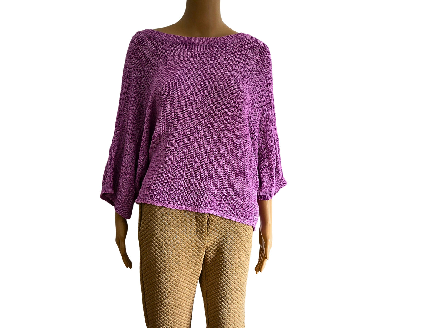 Purple round-neck knitted sweater Gina