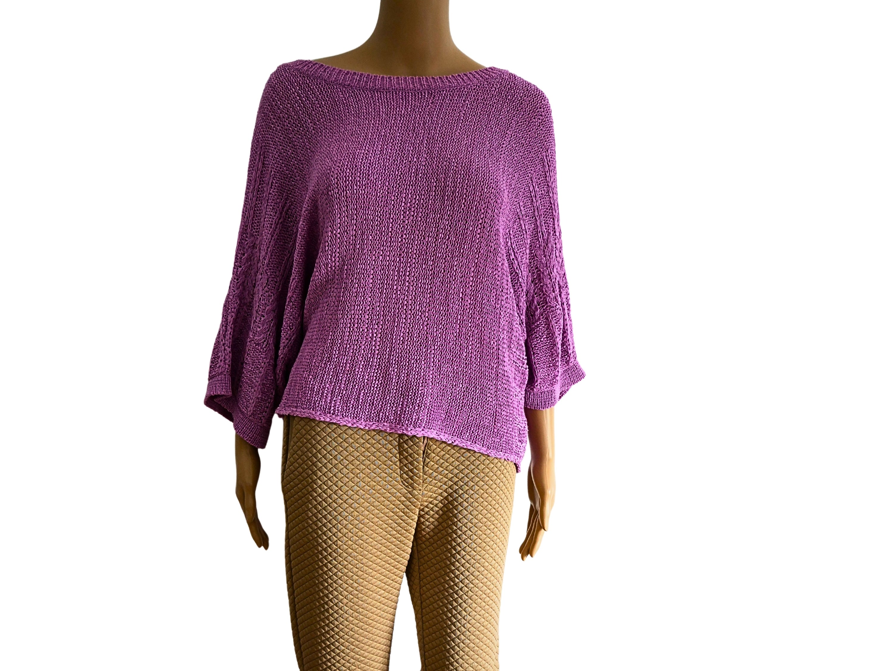 Pullover violet en maille col rond Gina