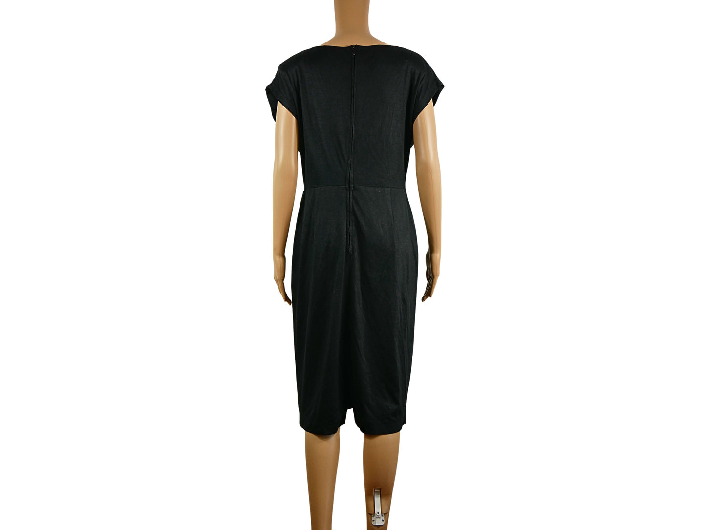 Mid-length two-material sheath dress