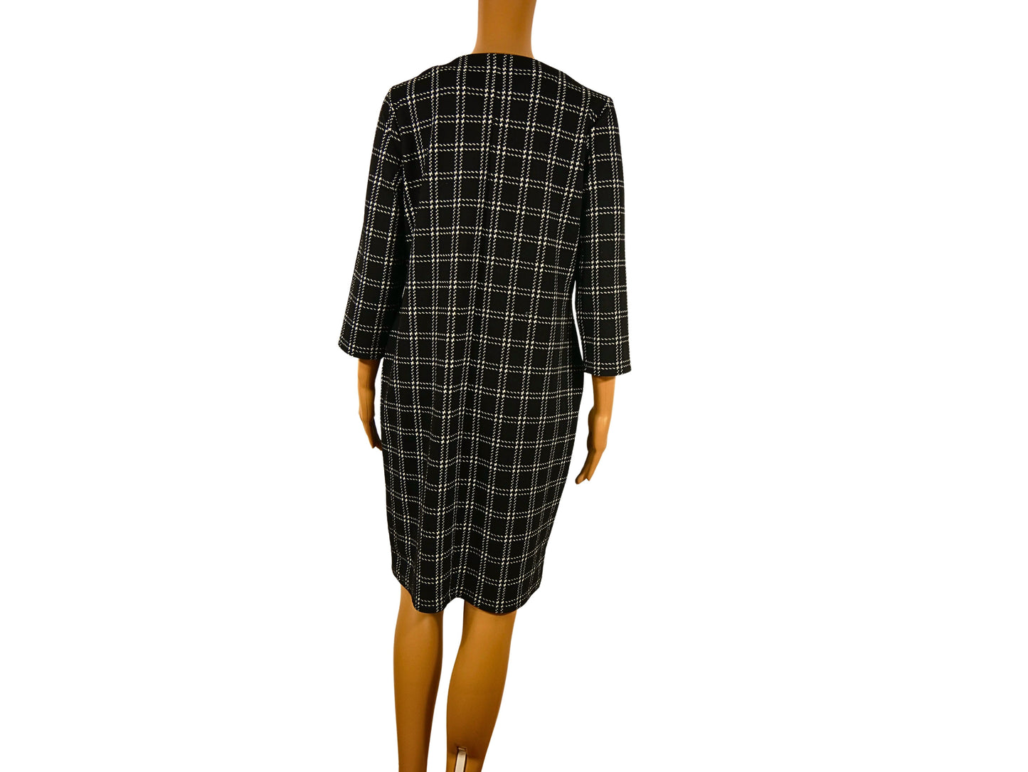 Robe en maille noire imprimée carreaux C&A