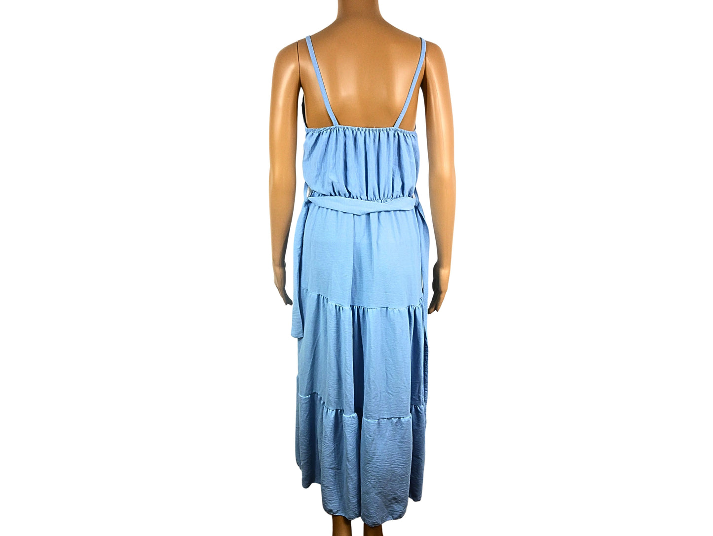 Robe bleu longue avec bretelles fines