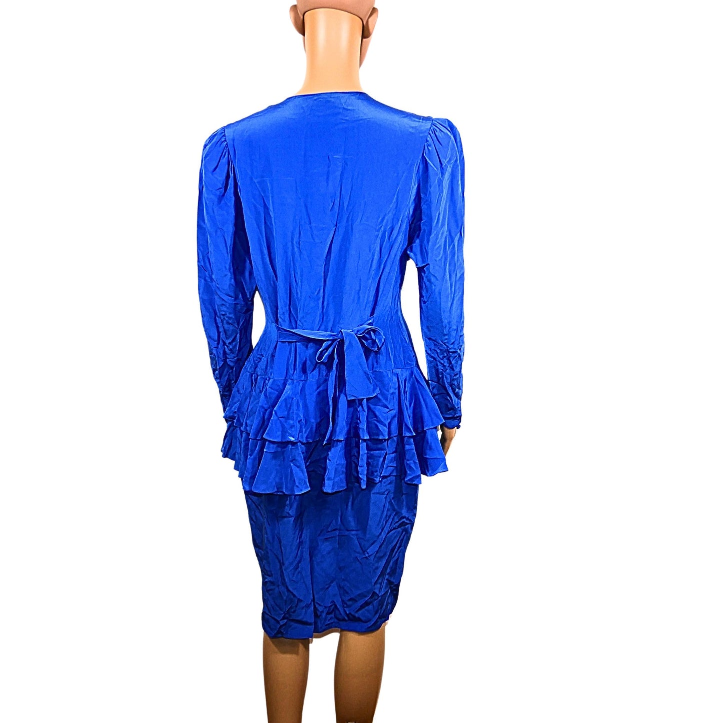 Robe vintage bleue à volants