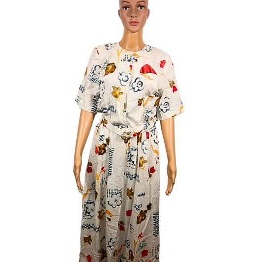 Vintage flared printed dress