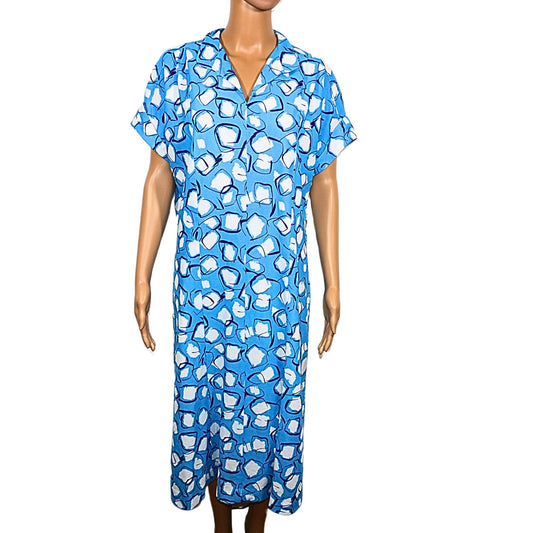 Vintage short-sleeved patterned dress