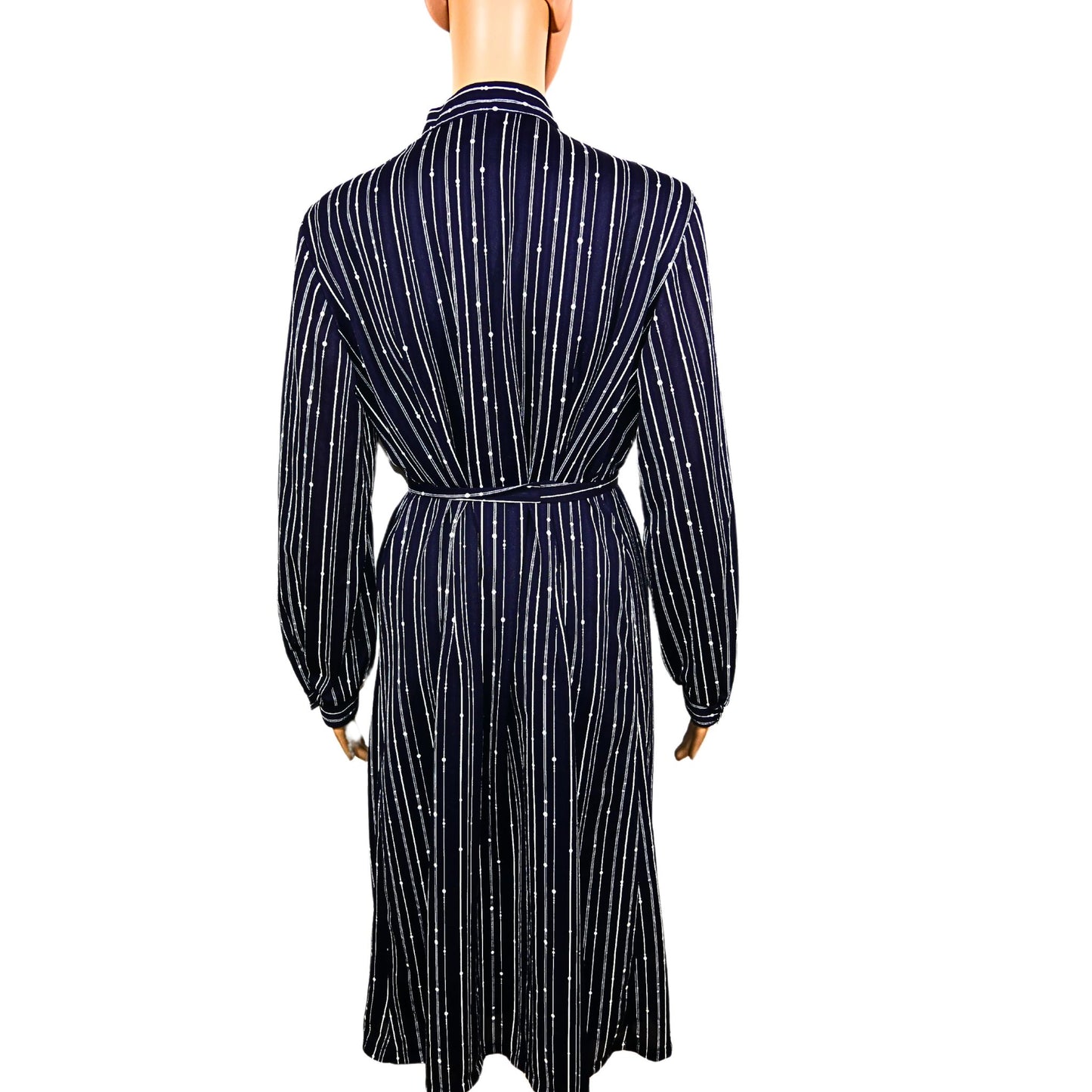 Robe vintage mi-longue à rayures