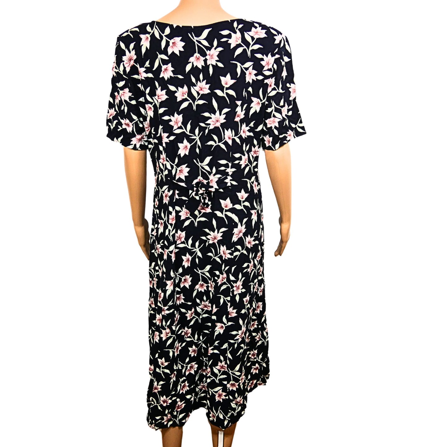 Robe vintage mi-longue imprimée fleurs