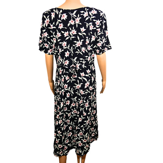 Mid-length vintage flower print dress