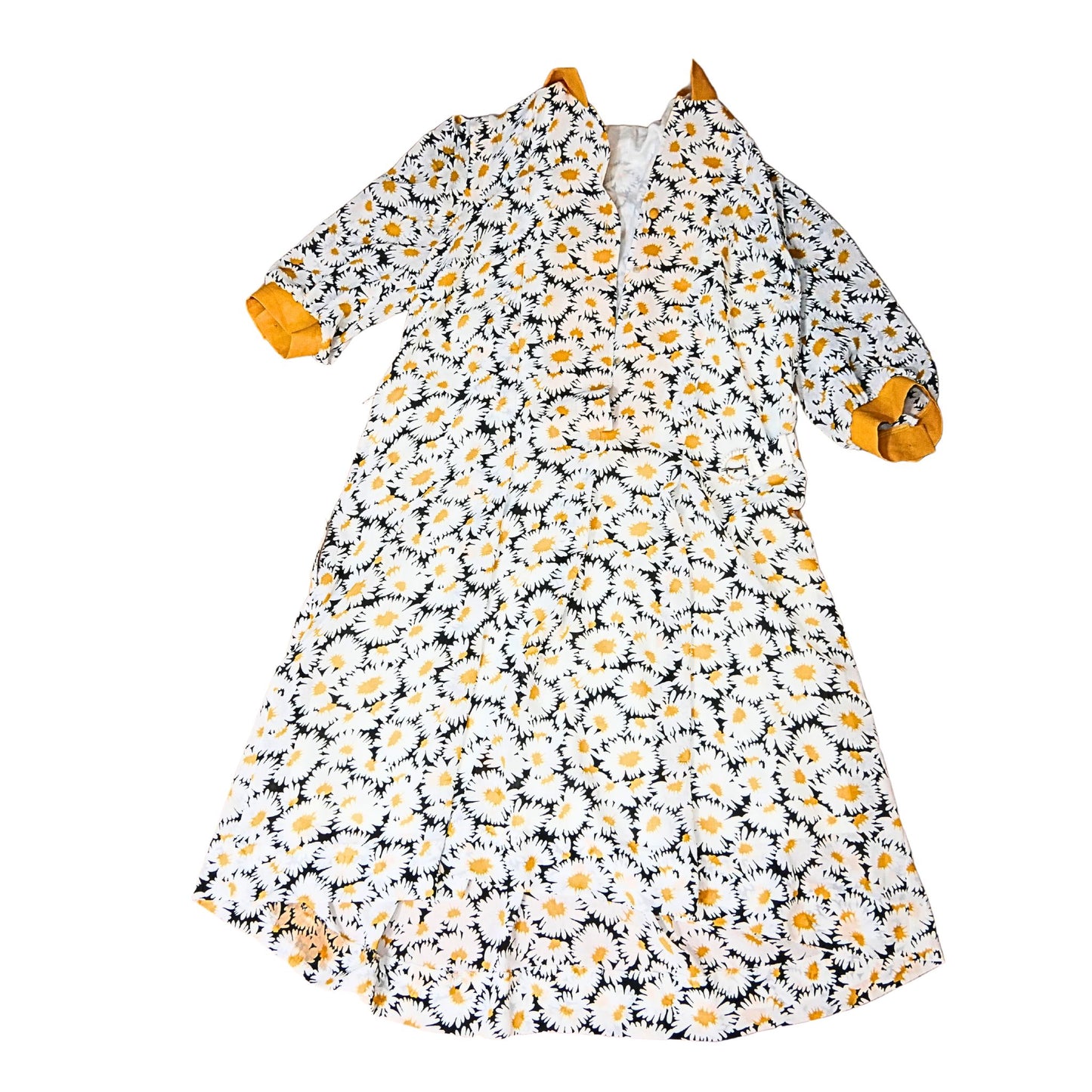 Vintage floral pattern dress with belt