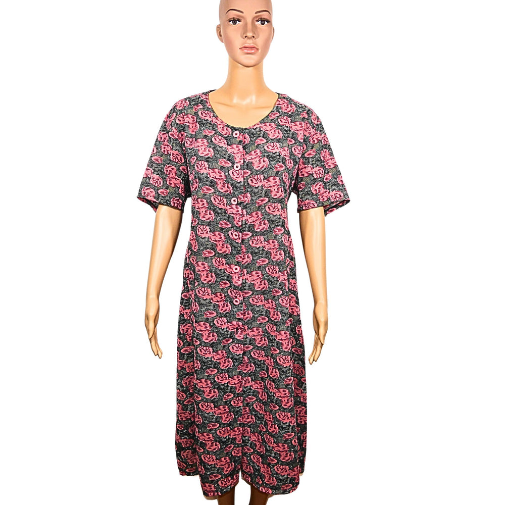 Vintage floral pattern dress short sleeves