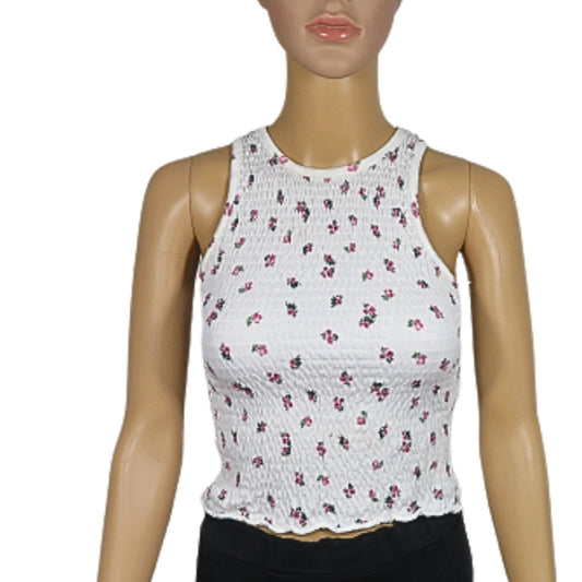 Stradivarius Pleated flower print top