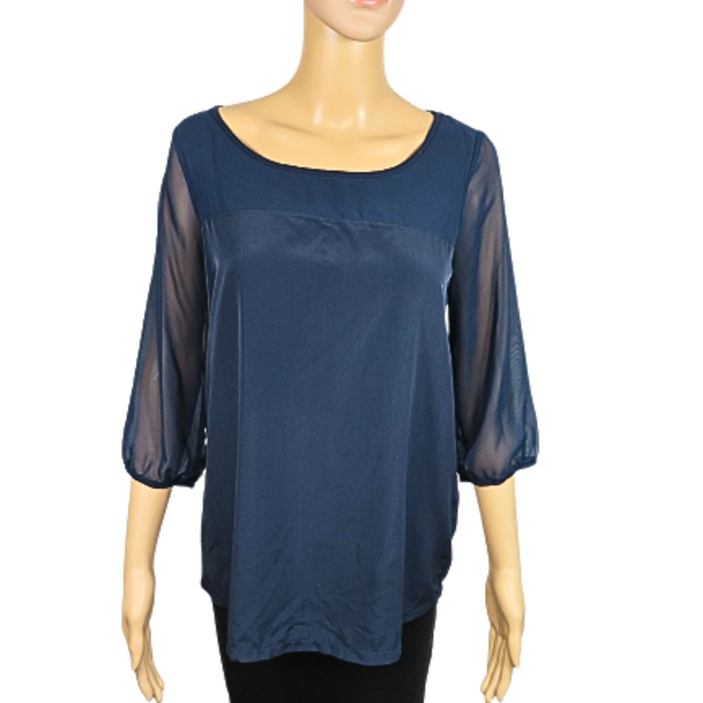 StreetOne Bi-material blouse with transparent sleeves