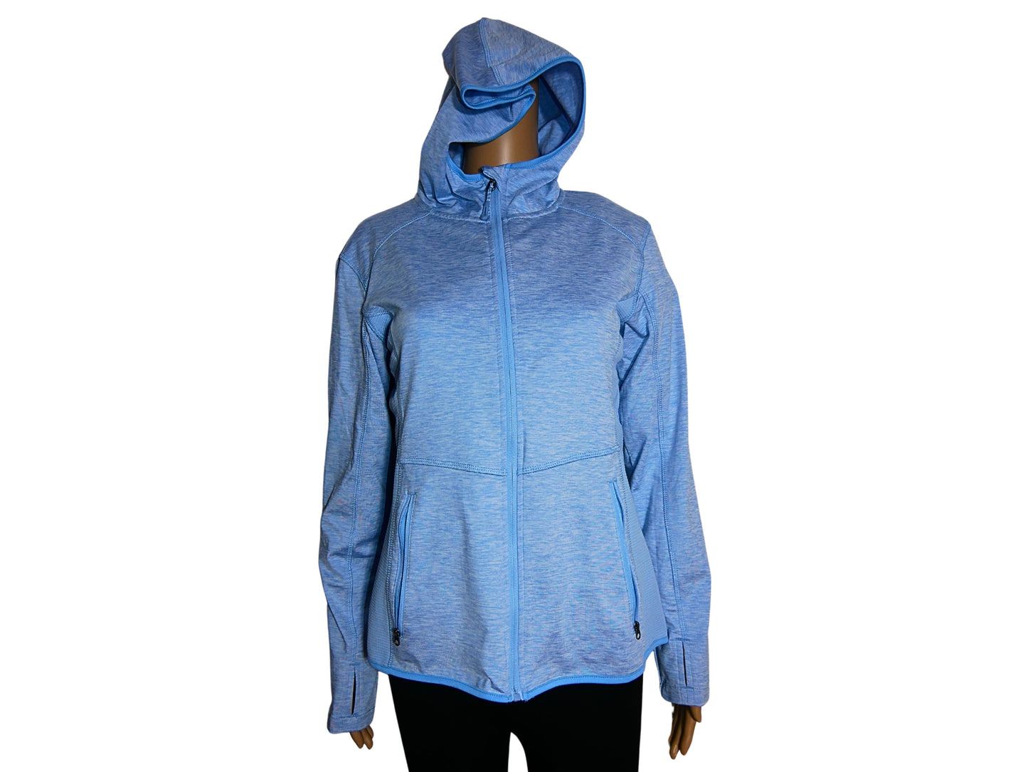 Sweat-shirt bleu de sport zippé pour femme