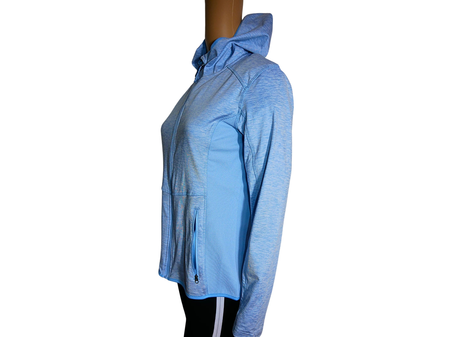 Sweat-shirt bleu de sport zippé pour femme