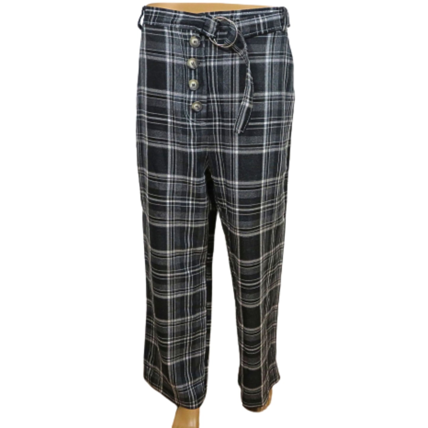 Topshop Checked trousers with belt