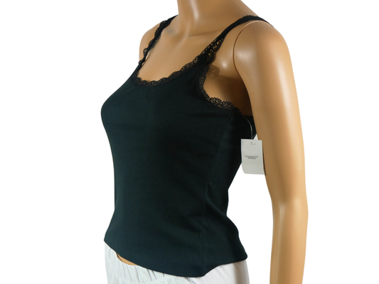 Top HOLLISTER noir couleur unie tendance pour femme