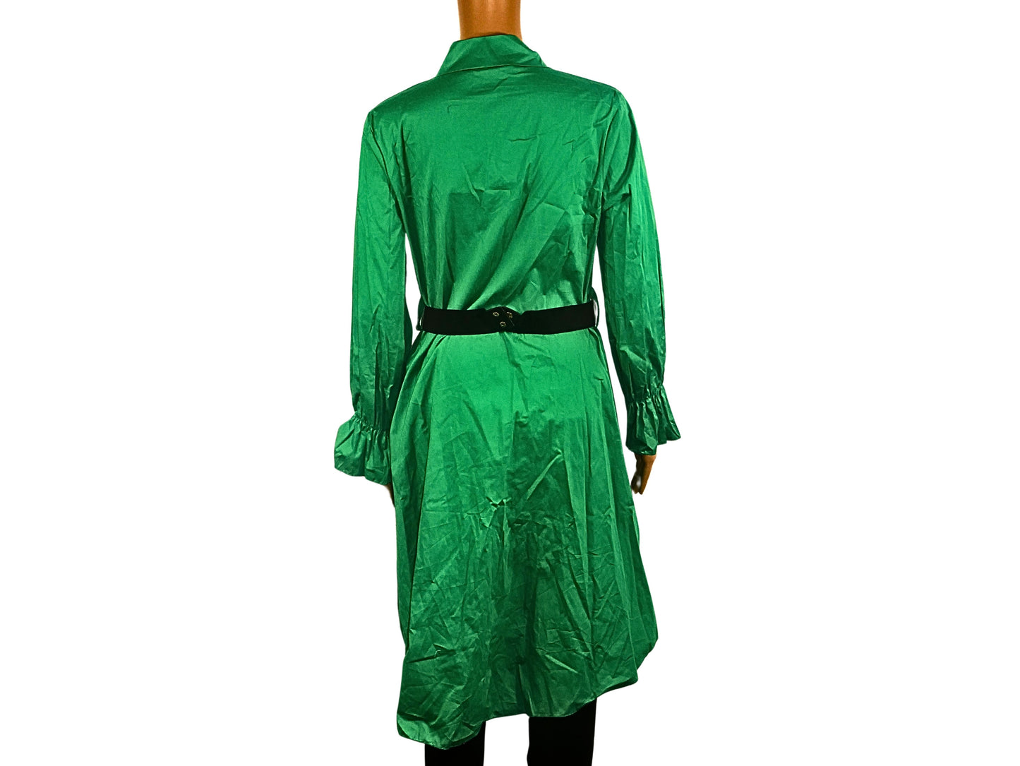 Green asymmetrical blouse for women