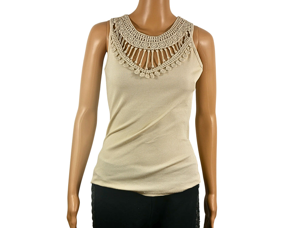 Beige cotton top