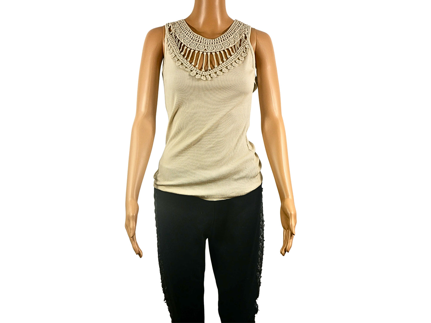 Top beige en coton