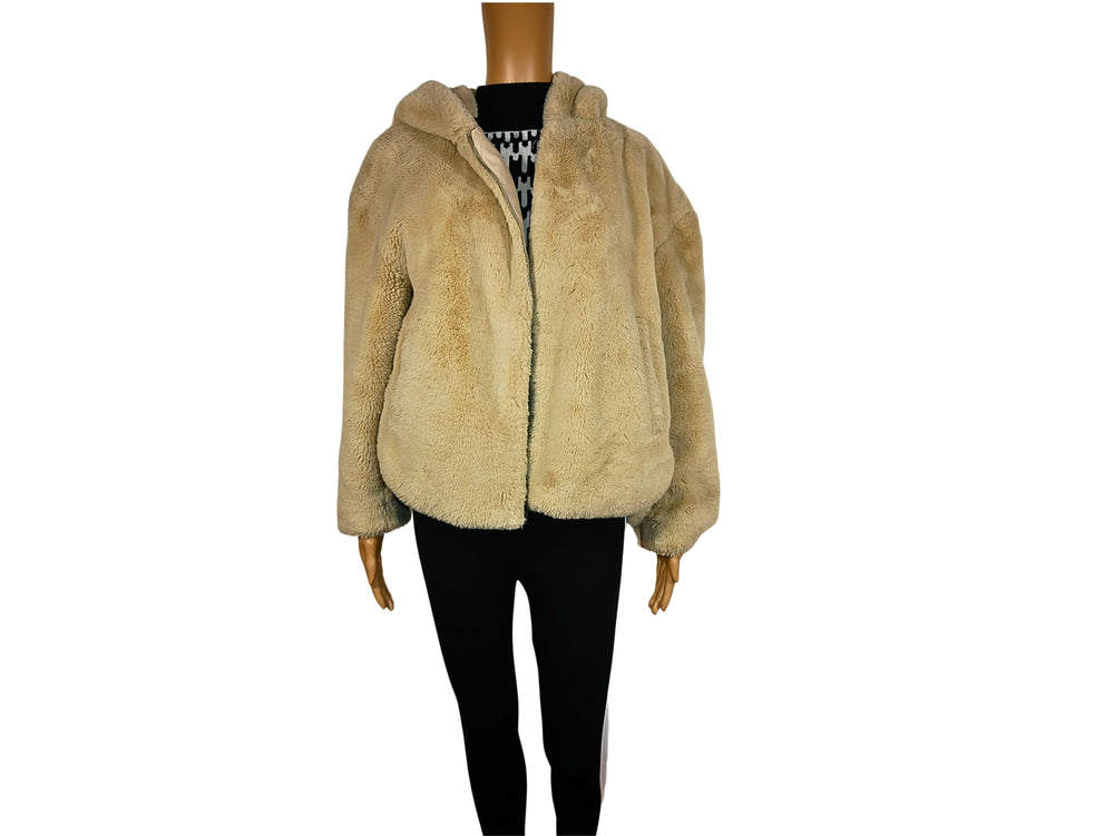 Veste à capuche fausse fourrure Zara