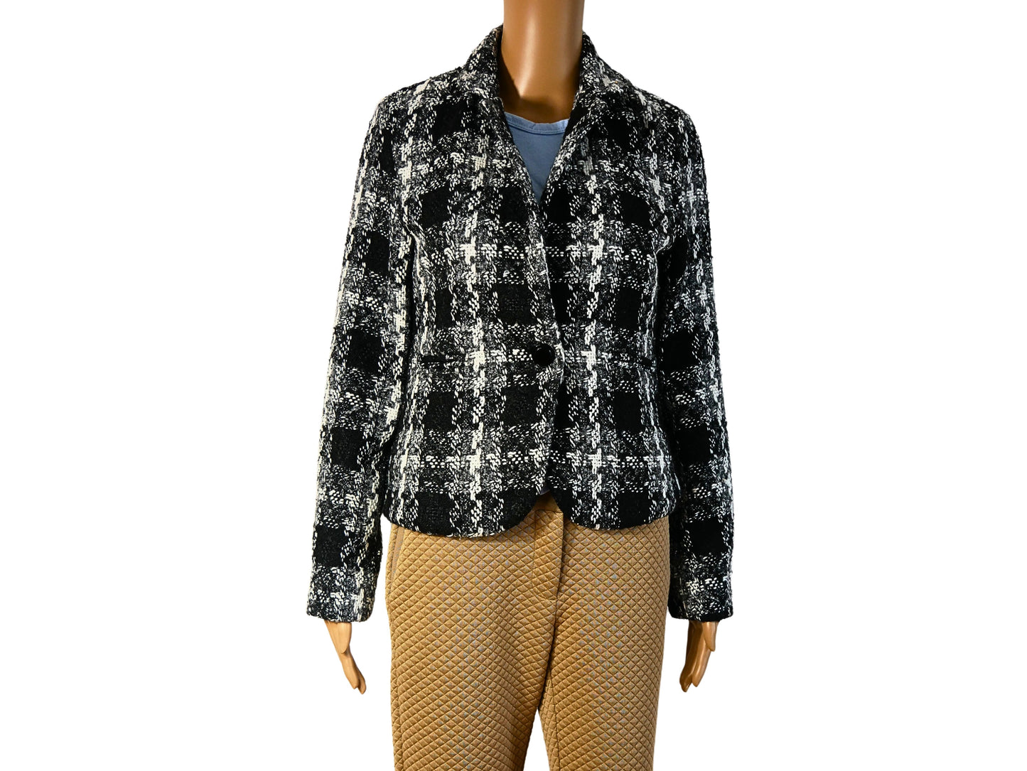 Quiosque Women's Black and White Tweed Jacket