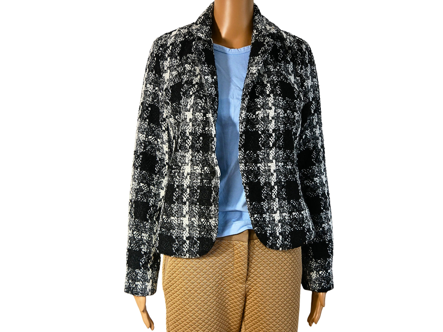Quiosque Women's Black and White Tweed Jacket