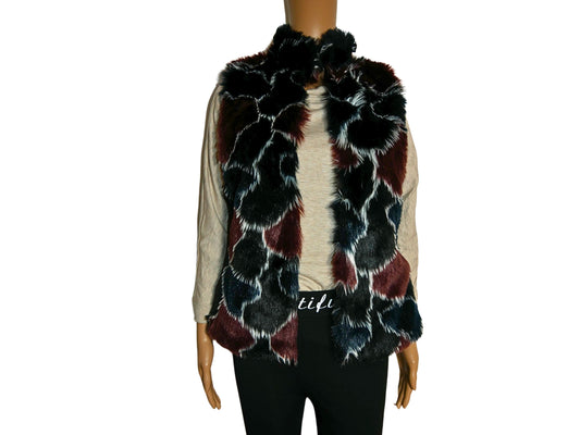 Veste sans manches en fausse fourrure pour femme