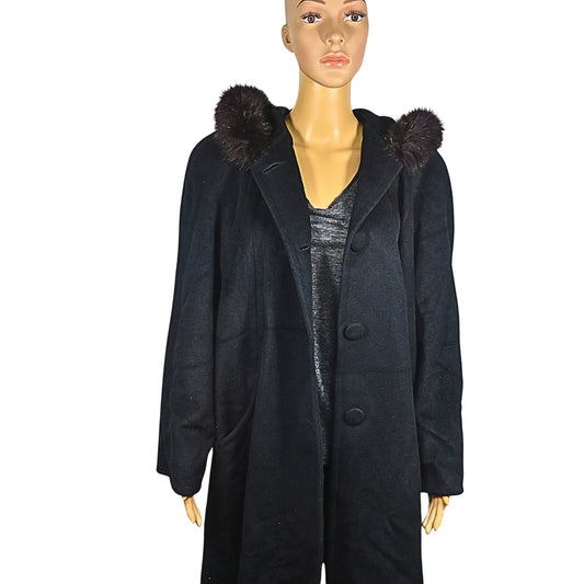 WOOD AND CASHMERE Vintage hooded coat