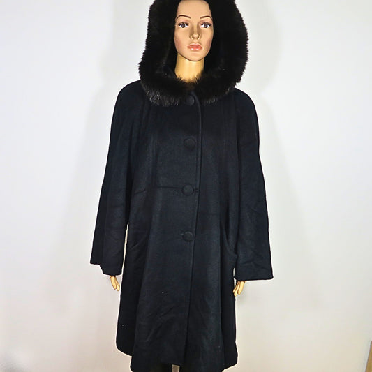 WOOD AND CASHMERE Vintage hooded coat