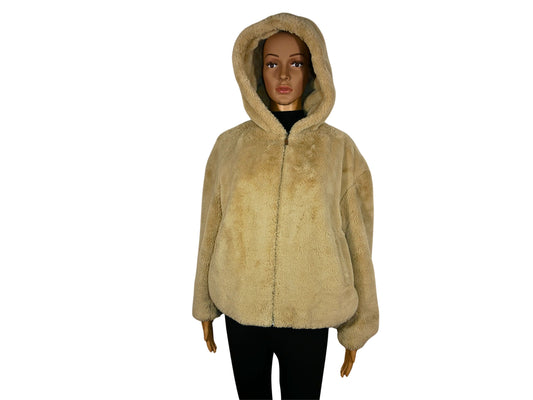 Veste à capuche fausse fourrure Zara